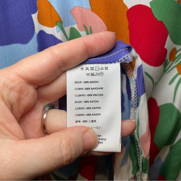 Faithfull The Brand Anita Floral Print Midi Dress Multicolor Women Size Medium - Picture 11 of 11